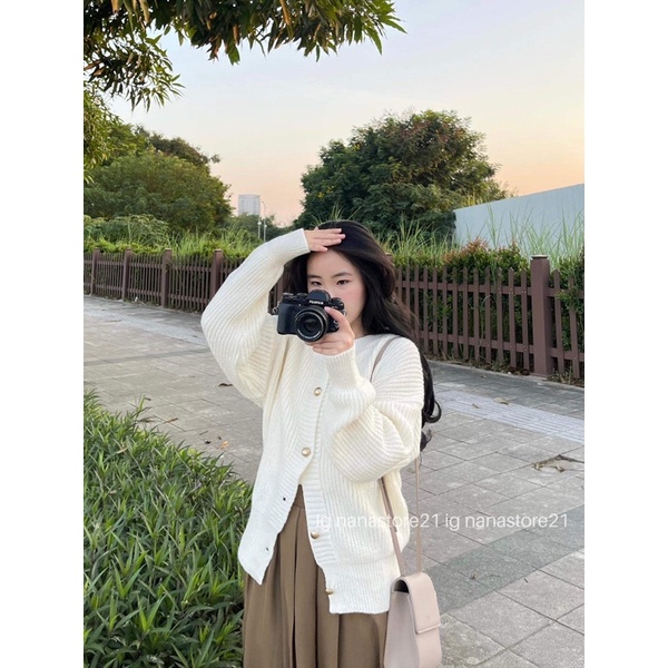 Áo len cardigan cổ tròn Nana21 Nanastore21