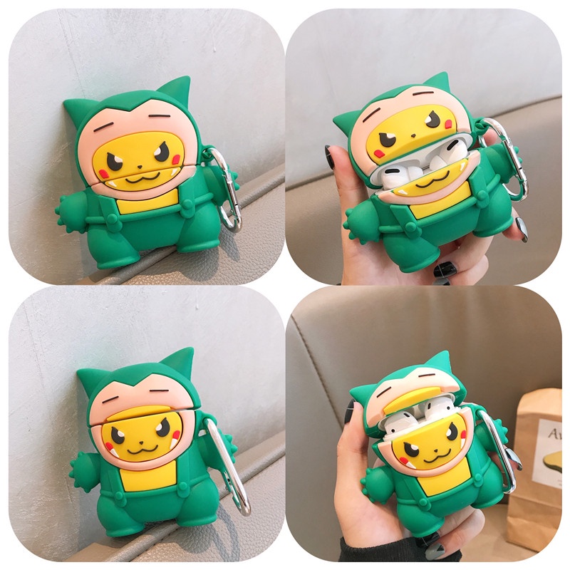 Vỏ Bảo Vệ Hộp Sạc Tai Nghe Airpods Pro 2 3 1 Bằng Silicon Họa Tiết Hoạt Hình Pikachu Pokemon Dễ Thương