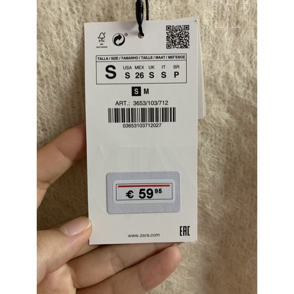 Áo len lông be Zr size S