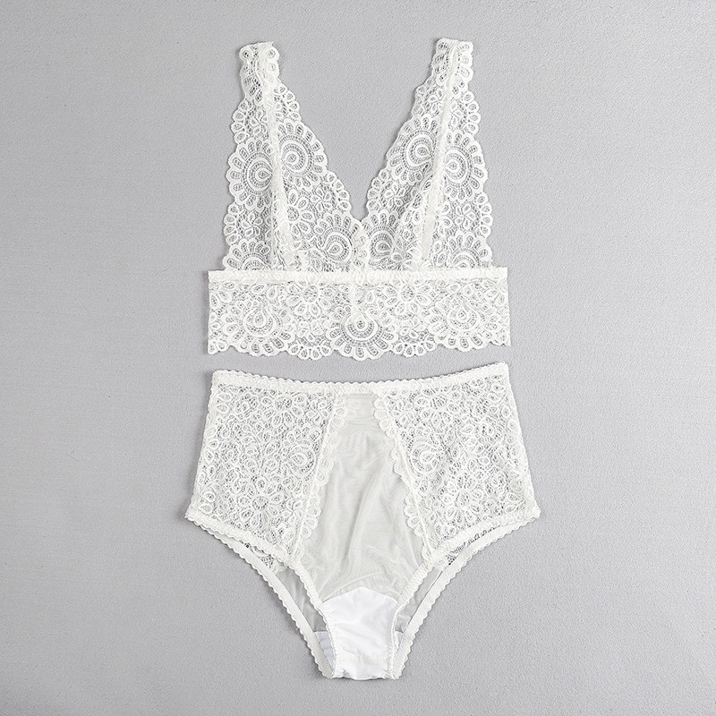 BIG SIZE / Đồ lót sexy ren xuyên thấu phối hoa quyến rũ áo bralette quần lưng cao mền mịn đen gợi cảm BIKI HOUSE T331 | BigBuy360 - bigbuy360.vn