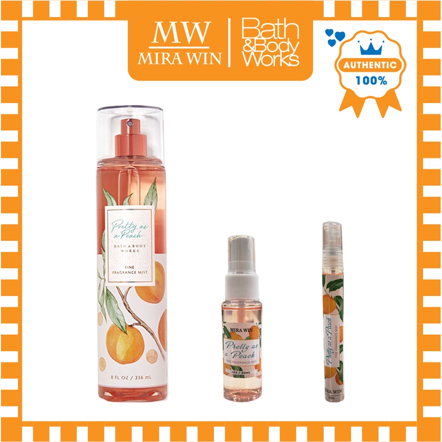 Xịt thơm dưỡng thể toàn thân Pretty As A Peach Bath and Body Work hương thơm của mùi trà đào 10ml 30ml