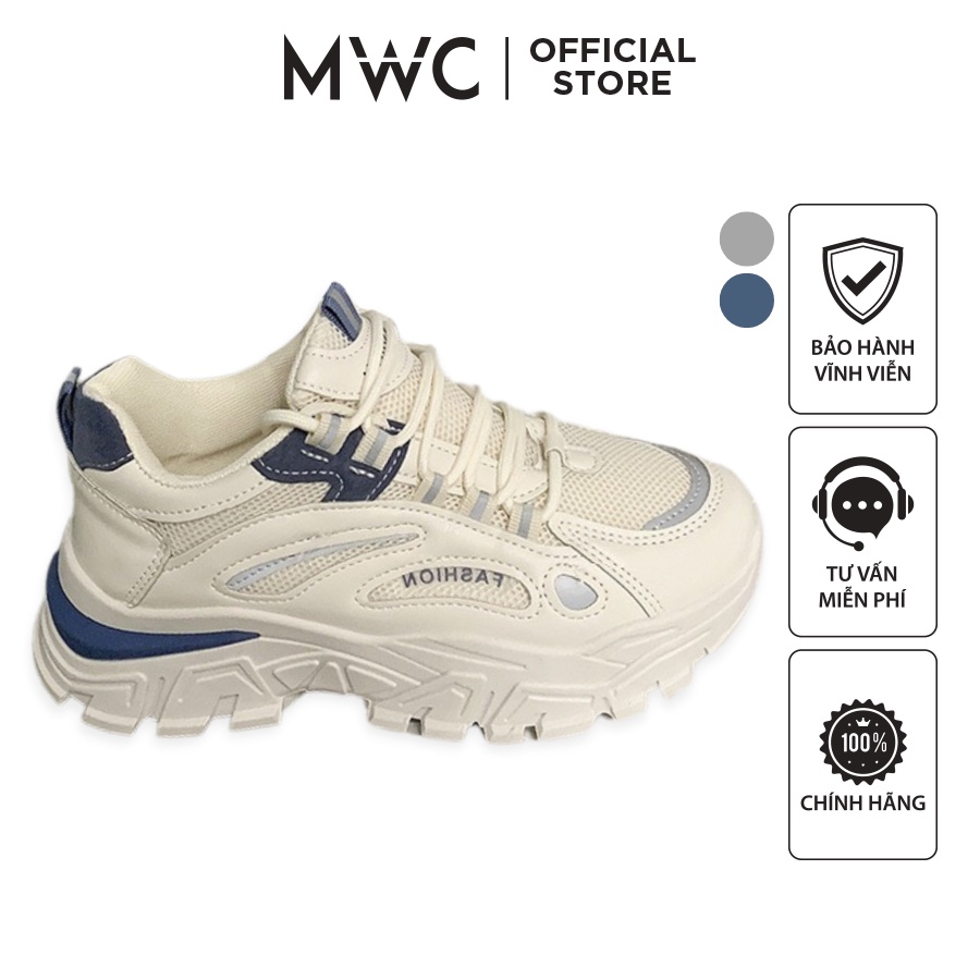 Giày MWC 0658 - Giày Thể Thao Nữ, Sneaker Ulzzang Đế Cao Cực Hot, Sneaker Da Đế Độn
