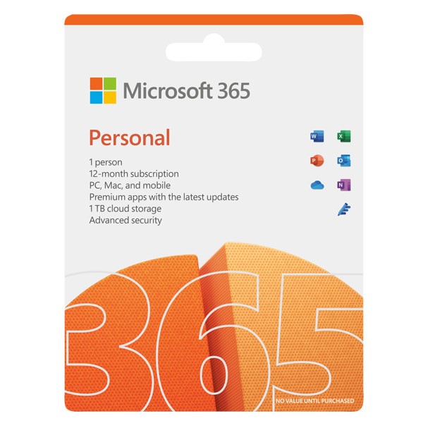 Phần mềm Microsoft 365 Personal | 12 tháng | Dành cho 1 người| 5 thiết bị/người | Trọn bộ ứng dụng Office | 1TB lưu trữ