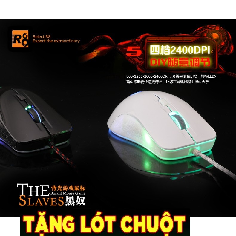 Chuột Philips SPK 9314 R8 LED RGB Tặng kèm lót chuột Gaming cực nhạy