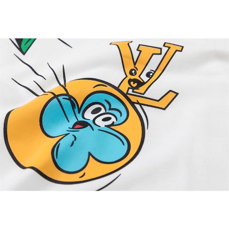 L &amp; V Áo sweater Cổ Tròn In logo Máy Bay Hoạt Hình Vui Nhộn Sáng Tạo Giản Dị Thoải Mái