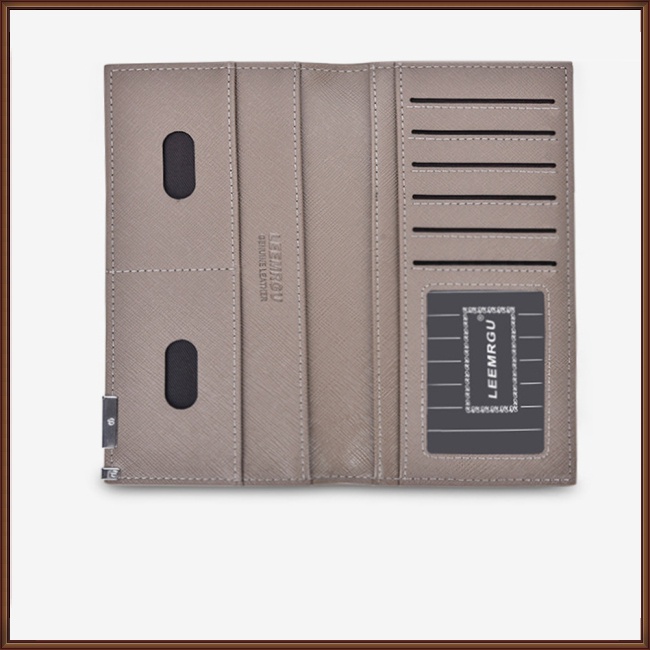 Ví Da Pu Siêu Mỏng Dáng Dài Thời Trang Hàn Quốc Cho Nam Giá Đỡ