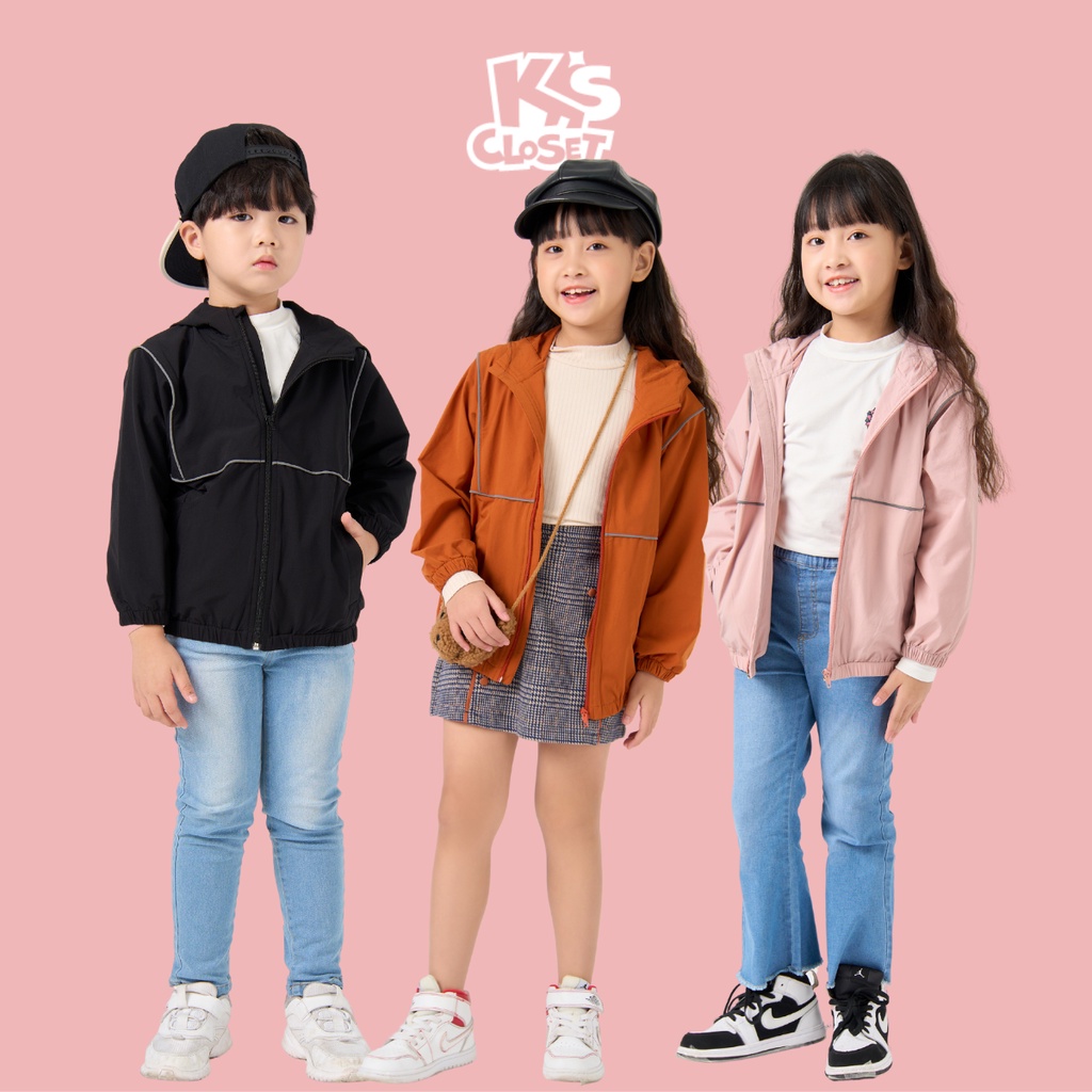 Áo gió trẻ em K'S CLOSET (2-14 tuổi) thể thao, năng động KT36TWF
