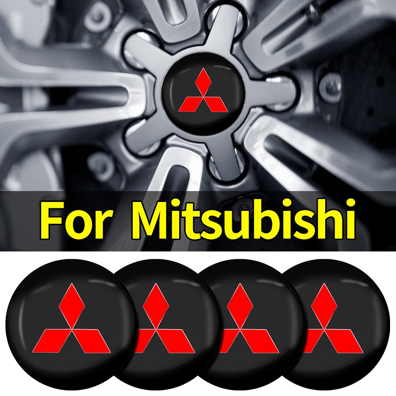 Set 4 Miếng Dán 56mm Trang Trí Trục Bánh Xe Hơi Mitsubishi Attrage Mirage G4 Triton Xpander Pajero Xpander Lancer ASX Storm Outlander