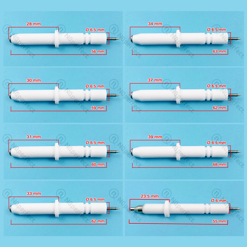 Kim sứ đánh lửa/cảm ứng bếp gas âm dương các mẫu 18mm,20mm,21mm,23mm,24mm,25mm,26mm,28mm,30mm,31mm,33mm,34mm,37mm,39mm..