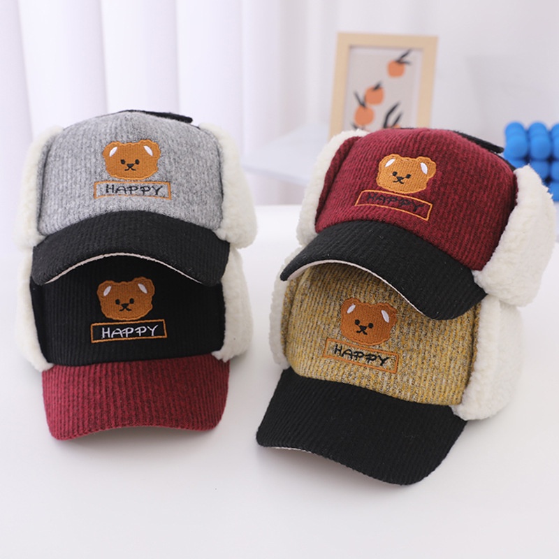 Mũ Lưỡi Trai Len Chống Gió Thời Trang Mùa Đông Cho Bé 2-8 Tuổi K018