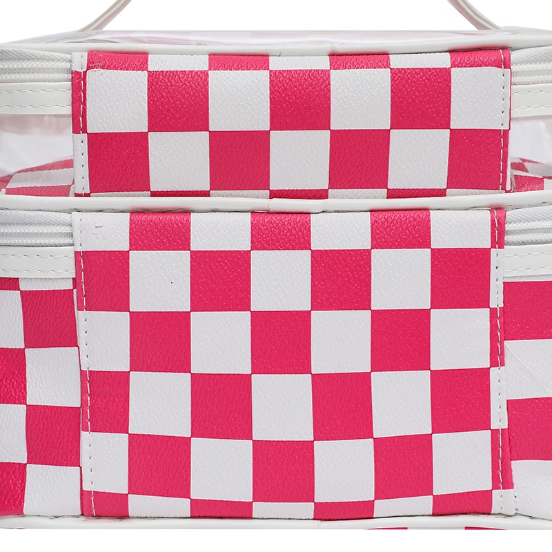 Pu Túi Đựng Mỹ Phẩm Hai Lớp Trong Suốt Tiện Lợi