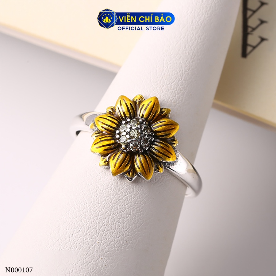 Nhẫn hoa hướng dương new chất liệu bạc Thái 925 thời trang phụ kiện trang sức nữ Viễn Chí Bảo N000107