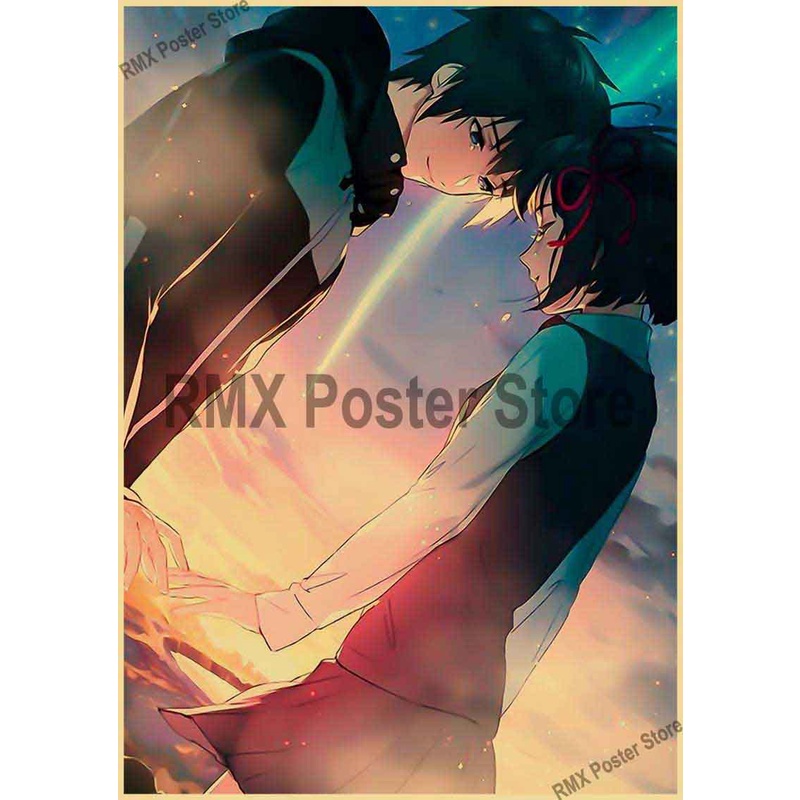 Poster Phim Your Name Dán Tường Trang Trí Phòng Khách / Quán Bar Phong Cách Retro
