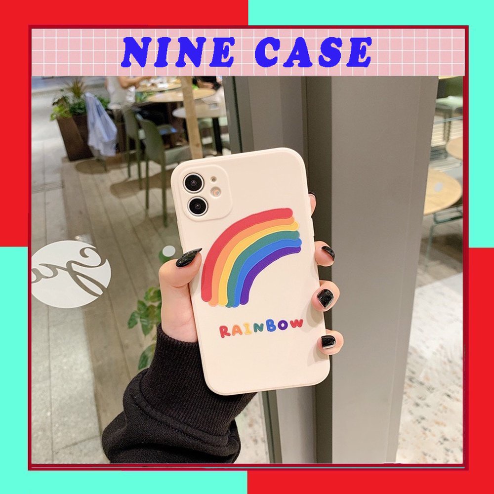 Ốp lưng iphone cạnh vuông giả 14 cầu vồng 6 6/6plus/6s/6splus/7/7plus/8/8plus/x/xr/xs/11/12/pro/promax/13/14Promax NINE