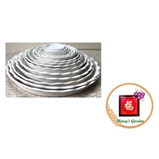 Đĩa lót chậu tròn khía Phi 13cm - #048D#