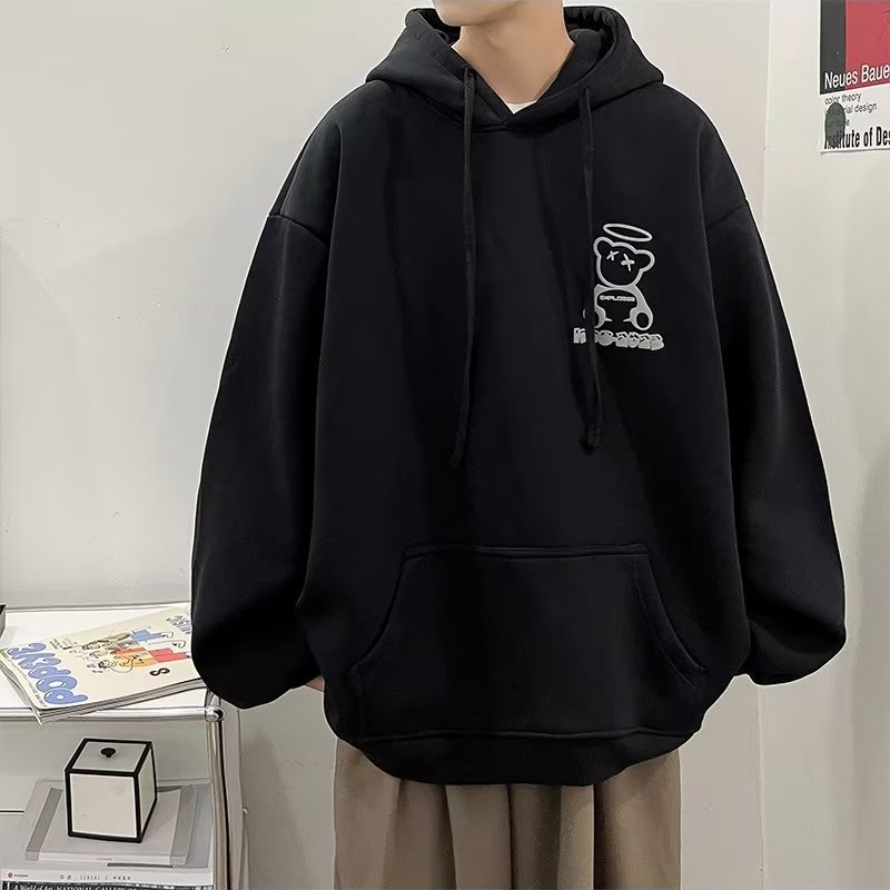 Áo Hoodie Tay Dài Dáng Rộng In Họa Tiết Đôi Cánh Gấu Thời Trang Cho Nam Và Nữ Size M-5XL 2023
