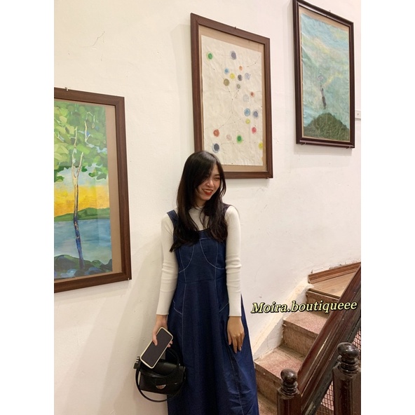 VÁY YẾM BÒ CHIẾT EO VIỀN CHỈ CHUN LƯNG STYLE ULZZANG