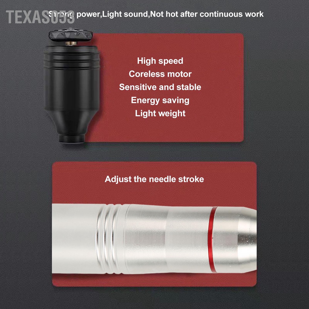 [Hàng Sẵn] Máy Phun Xăm quay Hợp kim nhôm DC【Texas053】