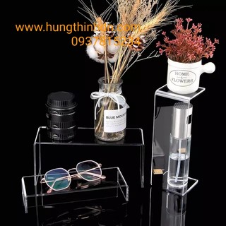 Bộ kệ mica chữ U trưng bày sản phẩm, mô hình, đồ chơi WCF- 3 tầng