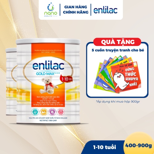 Sữa Bột Cho Bé Giúp Ăn Ngon, Tăng Cường Hấp Thu Dưỡng Chất ENLILAC Gold Max+ 400g-900g/Hộp