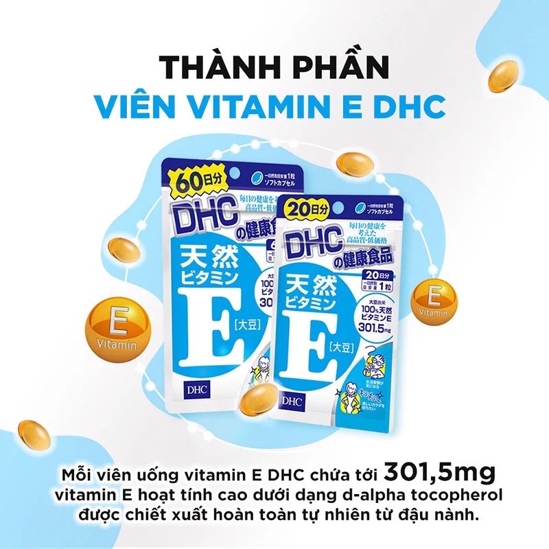 Viên Uống Bổ Sung Vitamin E DHC Nhật Bản (30v/gói hoặc 90v/gói)