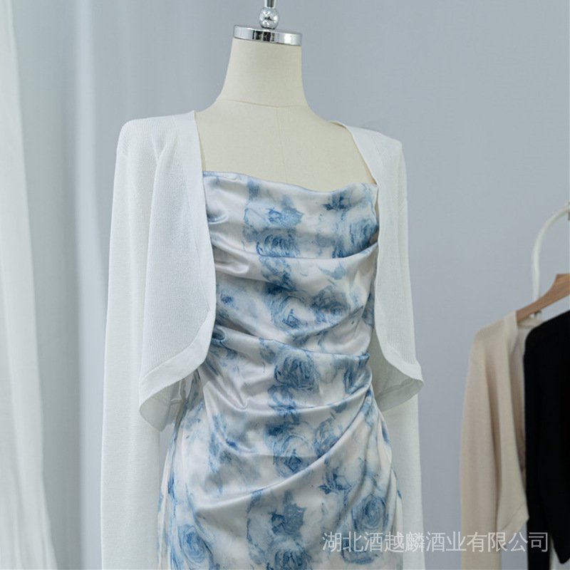 Áo Khoác Cardigan Dệt Kim Mỏng Chống Nắng Dáng Ngắn + Vớ Có Dây Đeo Thời Trang Mùa Hè D1DJ Cho Bé Trai Và Gái