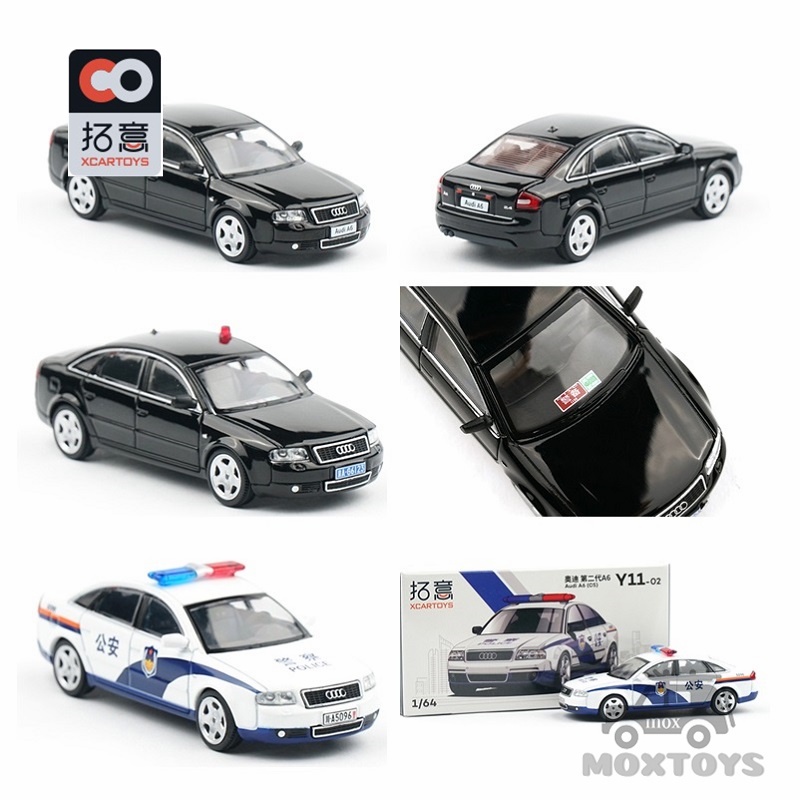 Mô Hình Xe Cảnh Sát Audi A6 C5 Màu Đen / Đen 1: 64