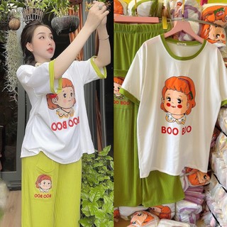 ĐỒ BỘ NỮ QUẦN DÀI ỐNG RỘNG HỌA TIẾT CAO CÁP (TIK)