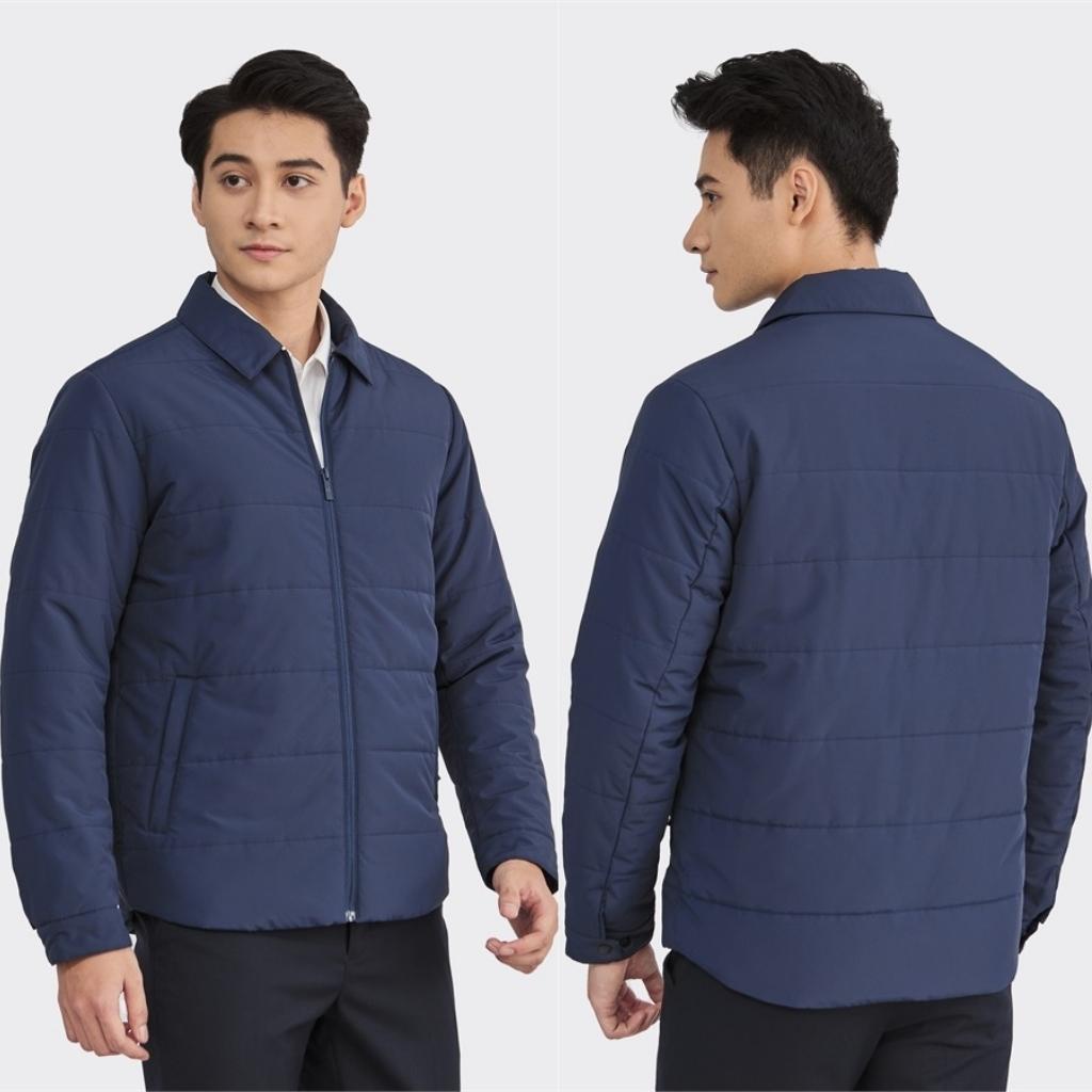 Áo khoác chần bông nam Aristino AJK026W2 Jacket dáng Regular fit suông vừa cổ Đức đuôi tôm trơn màu vải Polyester