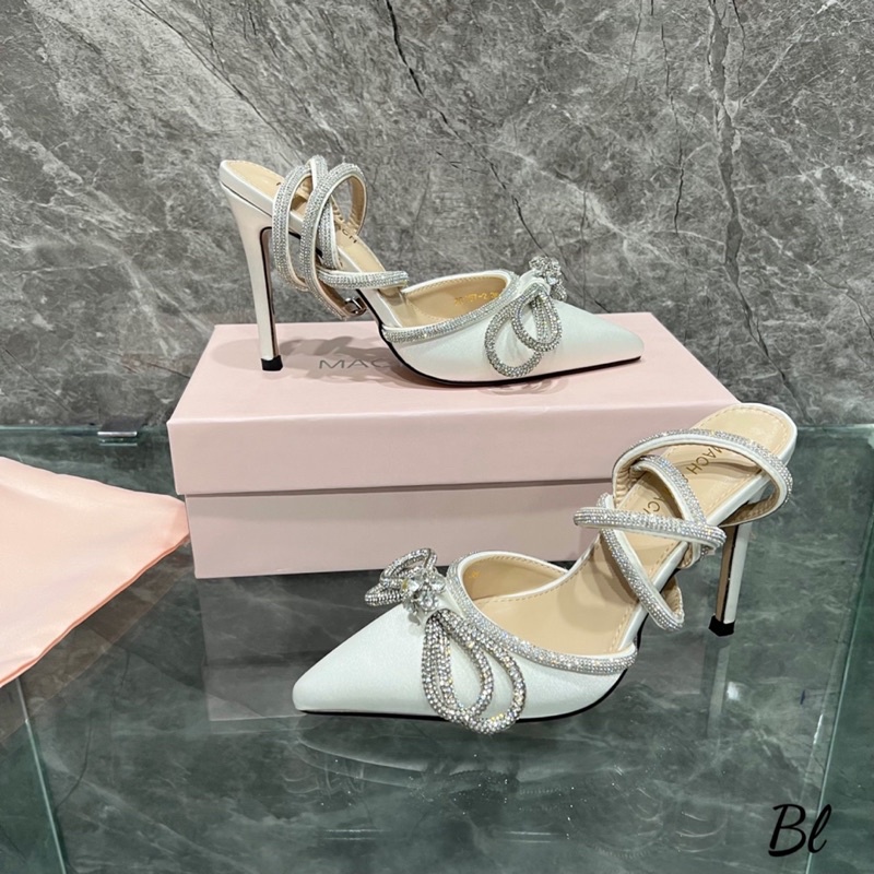 Sandal Nơ Đá Mach&Mach Trắng Đen Mika Full Size 35-39  -  By Anh Dinh Phuong