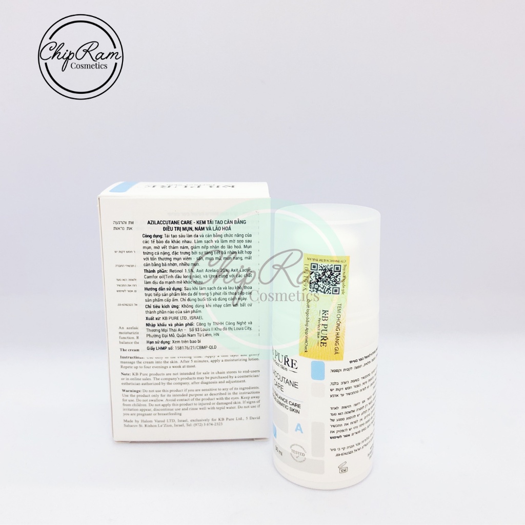 KB PU.RE KEM TÁI TẠO CÂN BẰNG AZI.LACC.UTANE CA.RE CHO DA MỤN NÁM VÀ LÃO HÓA 30ML