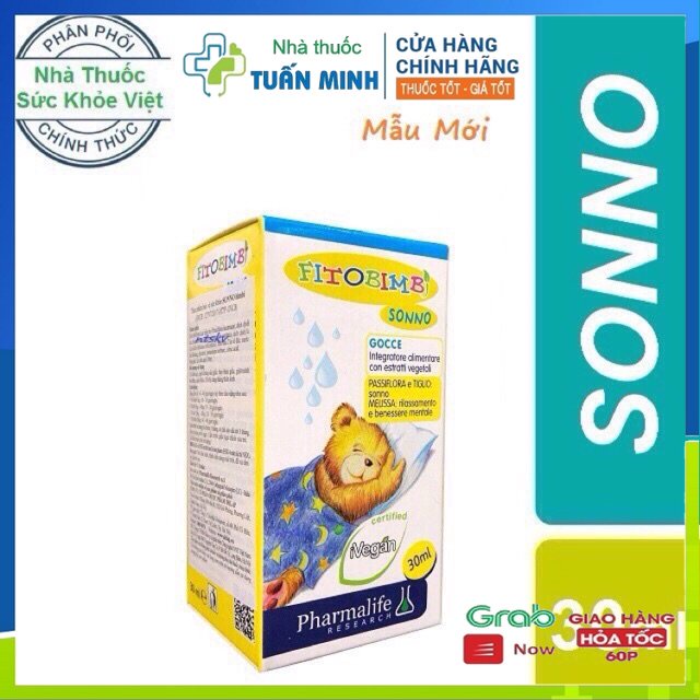 SONNO Bimbi - Thảo Dược Châu Âu Giúp Bé Ngủ Ngon, Dành Cho Trẻ Khó Ngủ, Ngủ Không Sâu Giấc, Giật Mình Ban Đêm, Quấy Khóc