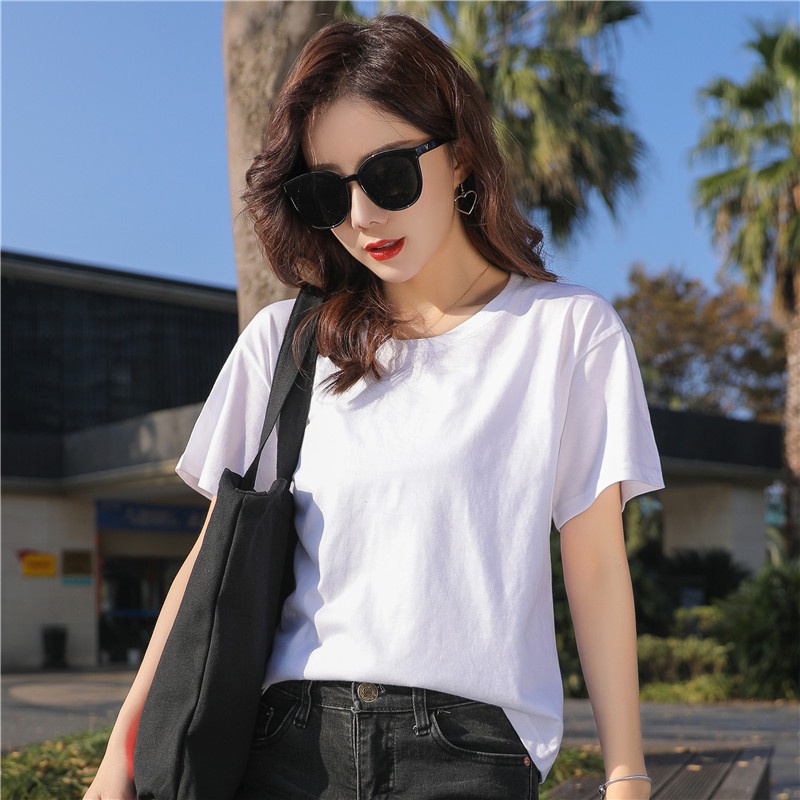 Áo phông trơn nữ cổ tròn tay ngắn chất cotton co giãn 4 chiều,thấm hút mồ hôi cực tốt