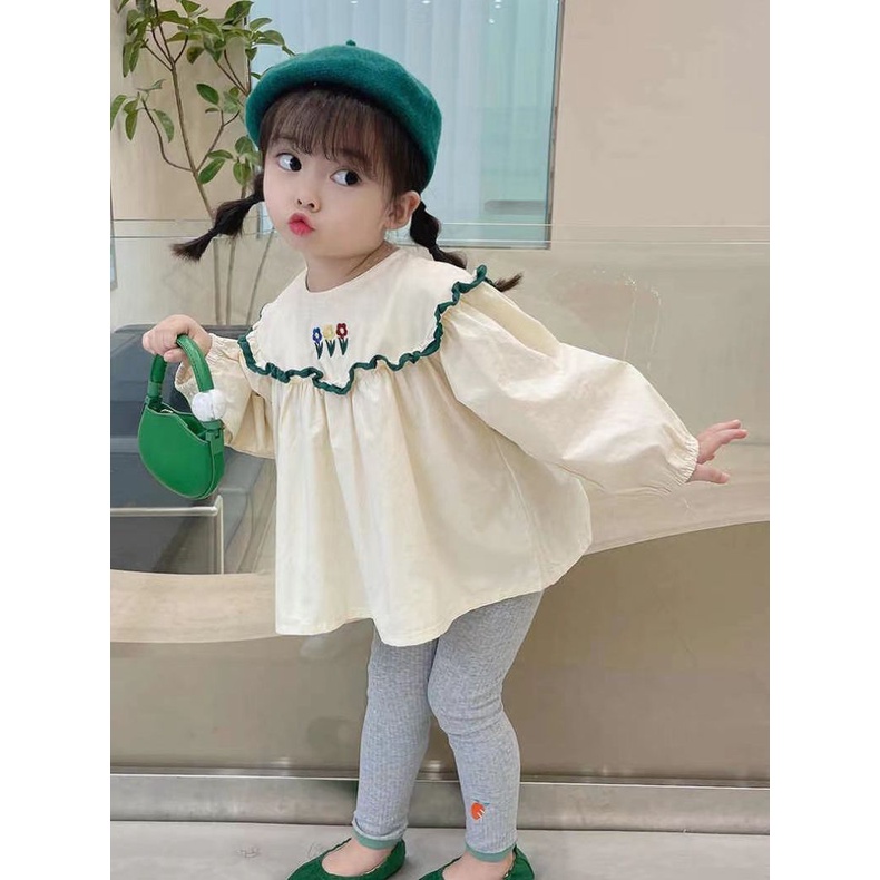 Áo Sơmi DàI Tay Dễ Thương Cho Bé GáI