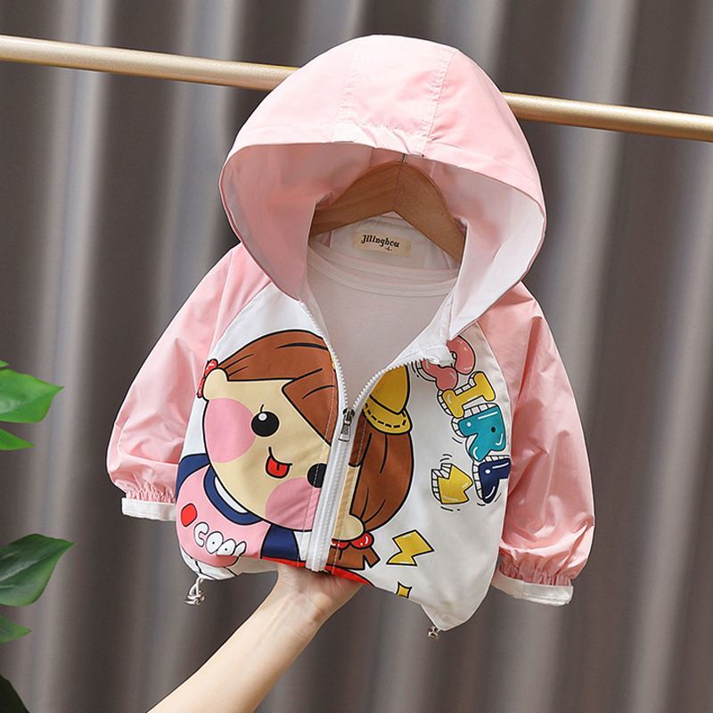 Áo Khoác Có Mũ Trùm Thời Trang Mùa Thu Dành Cho Bé Gái