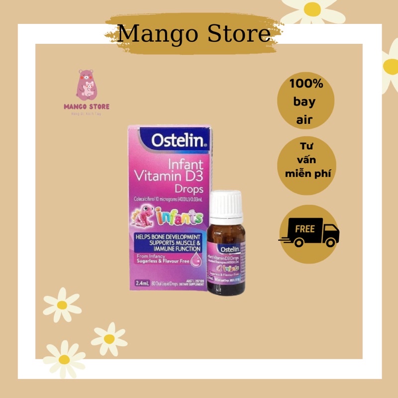 Infant Vitamin D3 Drop Ostelin {Bổ sung D3 cho trẻ sơ sinh trở lên}