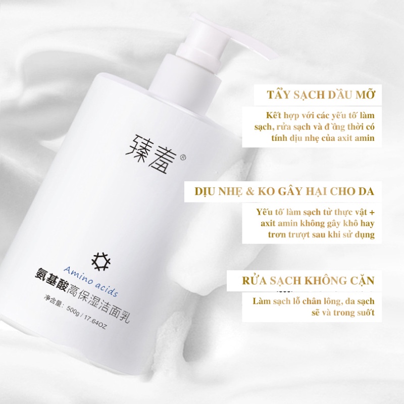 Sữa rửa mặt dịu nhẹ làm sạch sâu giảm mụn trắng sáng da giảm thâm massage lỗ chân lông dưỡng ẩm 500g