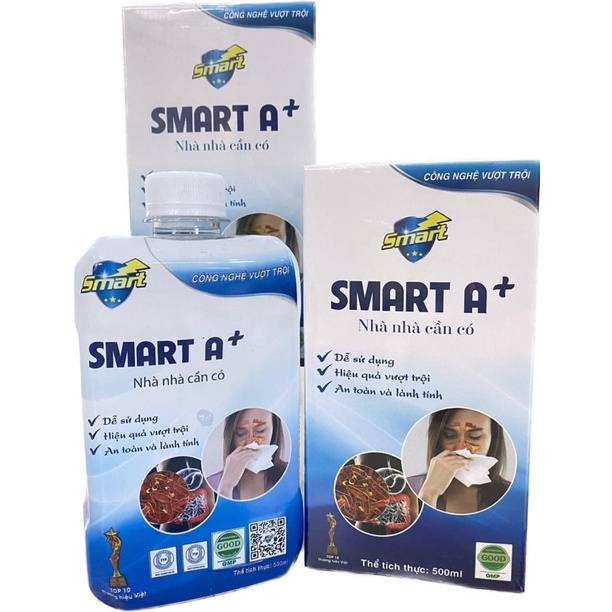 [Mẫu mới 2023] Dung dịch sát khuẩn Smart Anolyte (Nước A) khử khuẩn bề mặt, tay, chân an toàn cho family (Smart A)