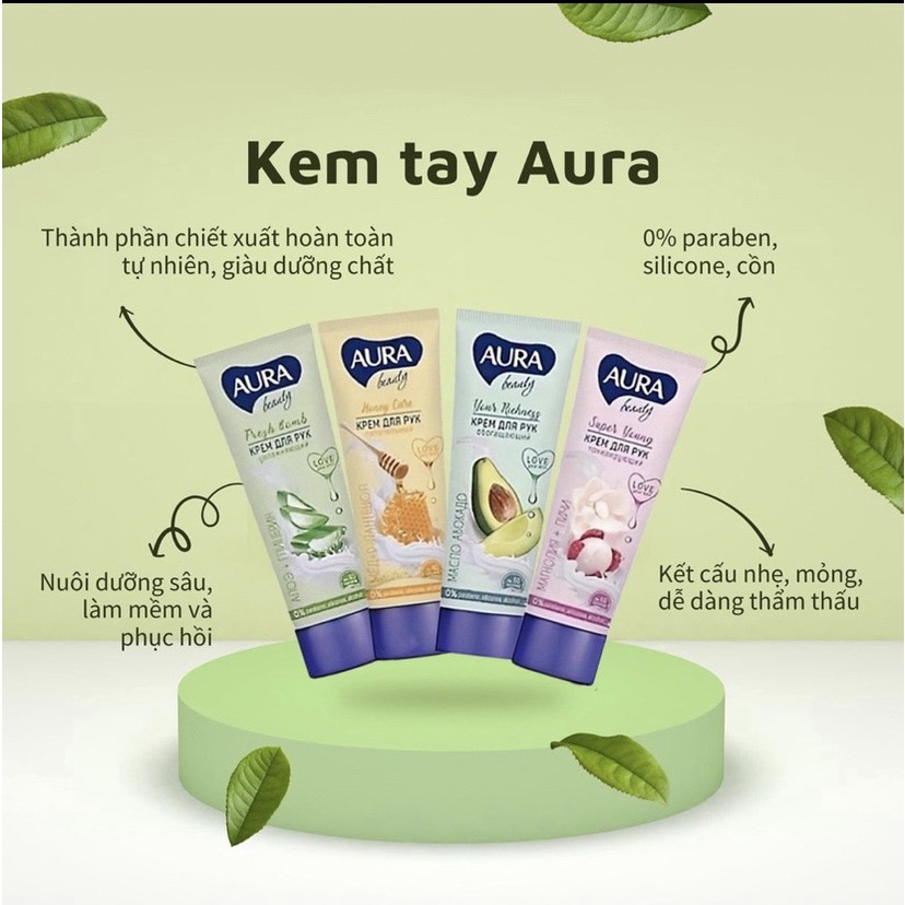 Kem dưỡn da tay Aura da tay mềm thơm TOP bán chạy tại Nga