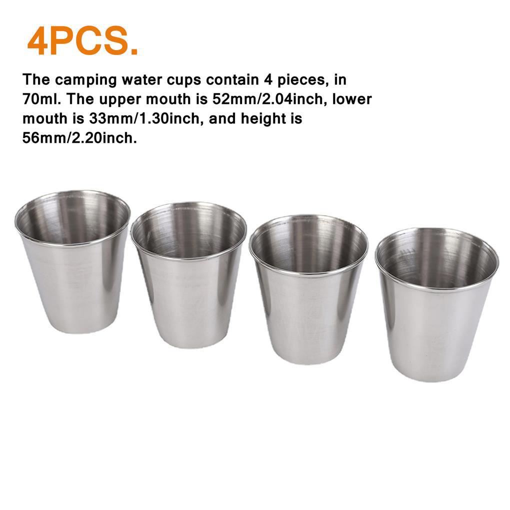 Set 4 Cốc Nước Du Lịch Đa Năng Gọn Nhẹ Chống Mài Mòn Kèm Túi Đựng
