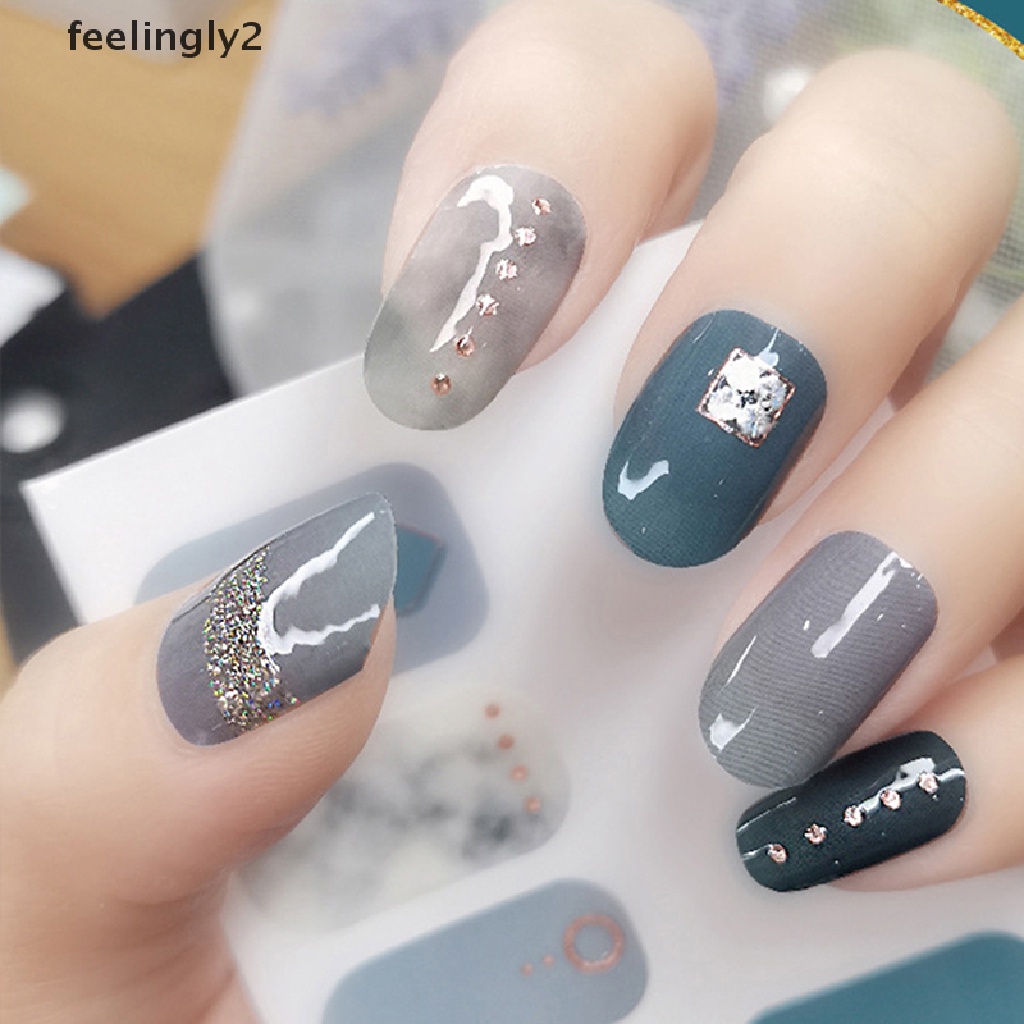 Miếng Dán Móng Tay 3D Màu Đồng Tự Dính Bao Phủ Toàn Diện