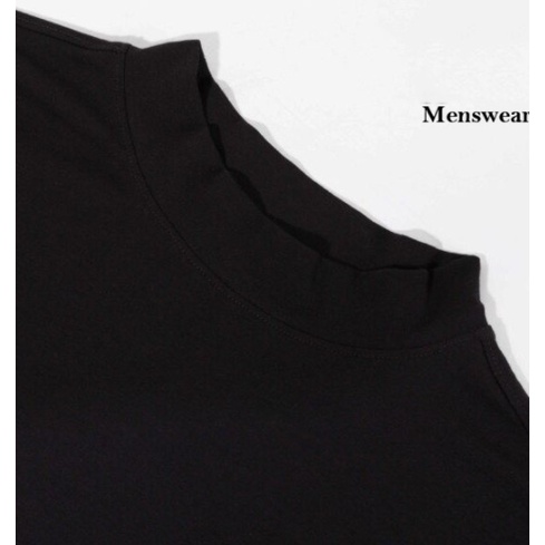 Áo giữ nhiệt nam, áo thun nam dài tay cotton cổ cao 5cm co dãn 4 chiều siêu ấm