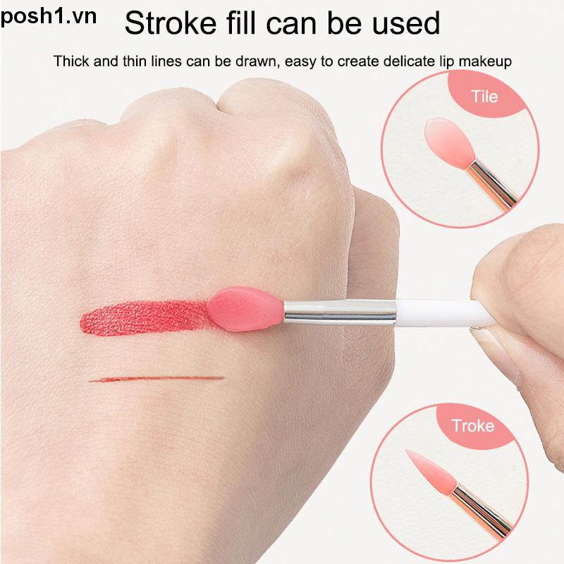 💌Cọ Môi Silicon Thoa Son Dưỡng Mặt Nạ Môi Kèm Túi Đựng