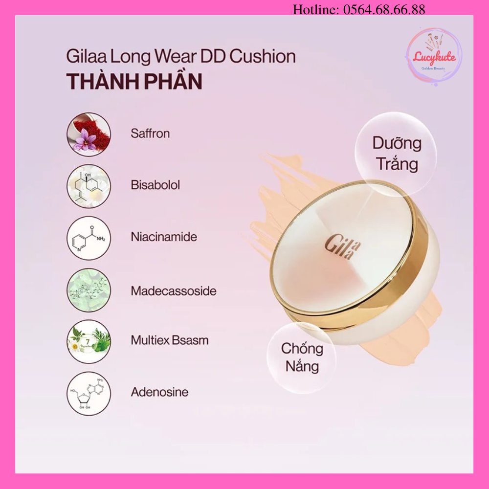 Phấn nước GILAA LONG WEAR DD CUSHION - SPF50+/PA+++