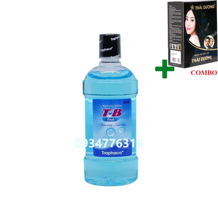 Combo Gội Là Đen Thái Dương+ ✅ Nước súc miệng T-B Fresh Traphaco 500ml