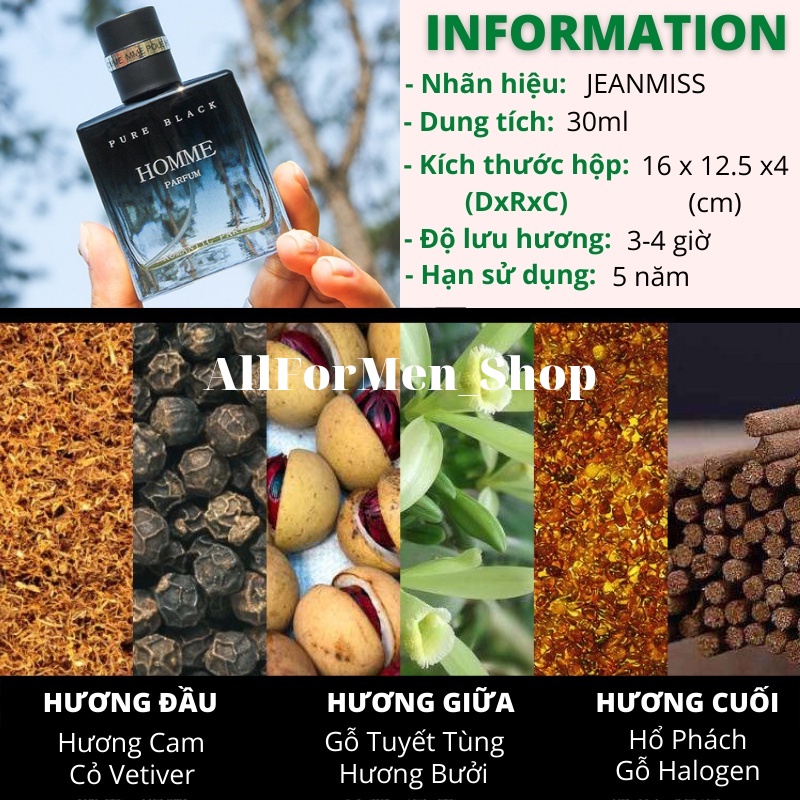 Combo Nước Hoa Nam Cao Cấp Jeanmiss, Hương Thơm Lôi Cuốn, Mạnh Mẽ, Quyến Rũ, Cổ Điển, Lịch Lãm, Lưu Hương Lâu