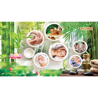 Tranh decal PP dán tường trang trí quán làm đẹp Spa - Dưỡng sinh - Thẩm mỹ