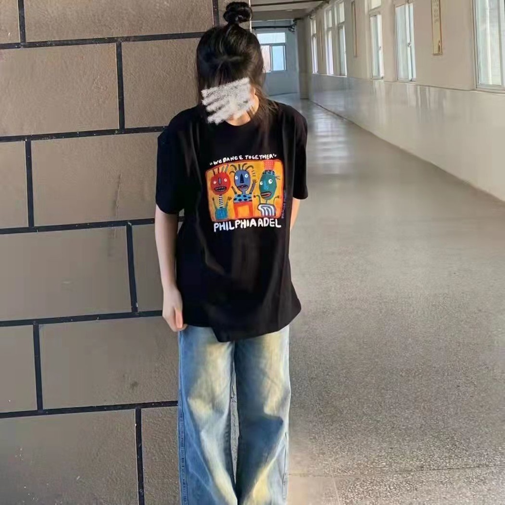 NRVP Áo Thun Unisex Mùa Hè Dáng Suông Tay Cộc Phong Cách Hàn Quốc Cho Nam Nữ