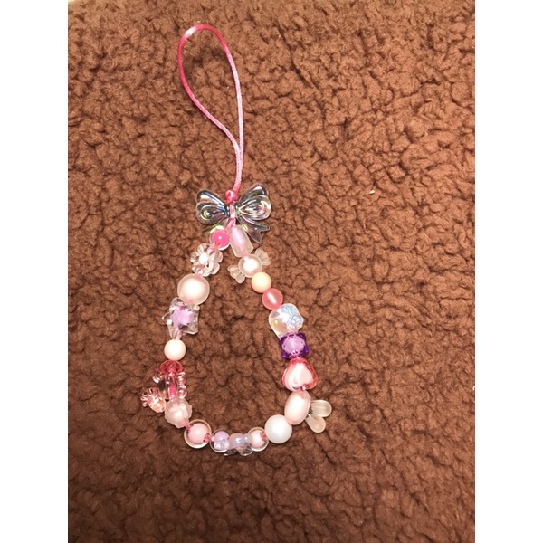 Dây treo điện thoại , dây trang trí điện thoại phong cách hàn quốc hạt nhựa, dây đeo điện thoại kute