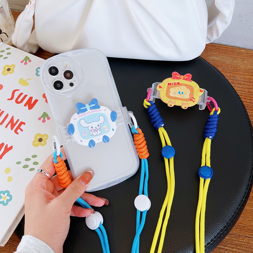 Dây Kẹp Điện Thoại Hình Gấu / Thỏ / Phô Mai / Gấu Nhiều Màu Chống Thất Lạc Dễ Phối Đồ